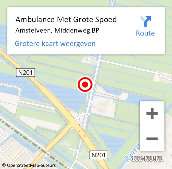 Locatie op kaart van de 112 melding: Ambulance Met Grote Spoed Naar Amstelveen, Middenweg BP op 4 mei 2023 08:55