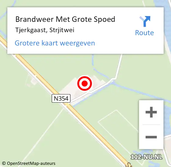 Locatie op kaart van de 112 melding: Brandweer Met Grote Spoed Naar Tjerkgaast, Strjitwei op 4 mei 2023 09:20