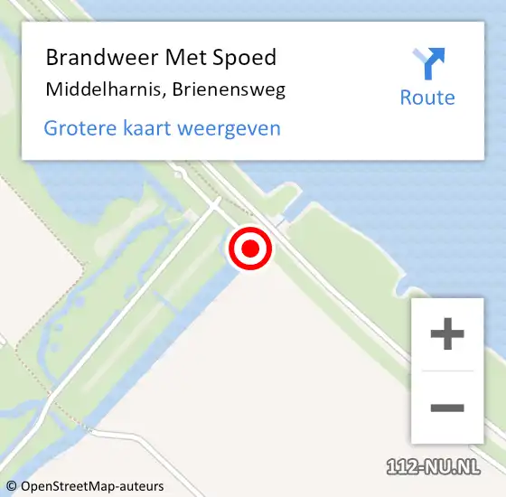 Locatie op kaart van de 112 melding: Brandweer Met Spoed Naar Middelharnis, Brienensweg op 4 mei 2023 09:56