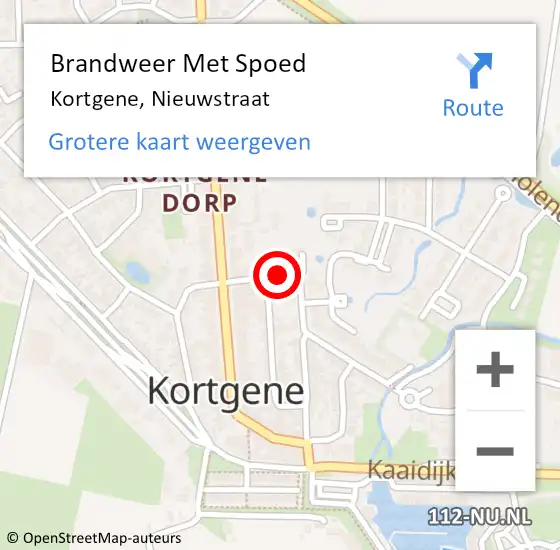 Locatie op kaart van de 112 melding: Brandweer Met Spoed Naar Kortgene, Nieuwstraat op 4 mei 2023 11:31