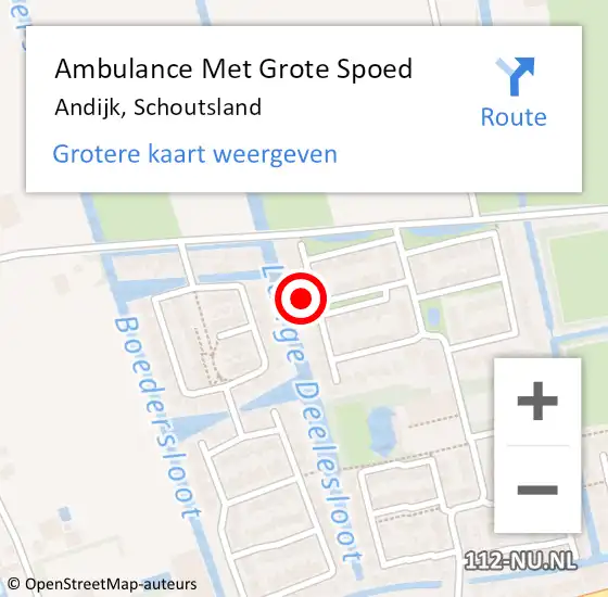 Locatie op kaart van de 112 melding: Ambulance Met Grote Spoed Naar Andijk, Schoutsland op 4 mei 2023 12:14