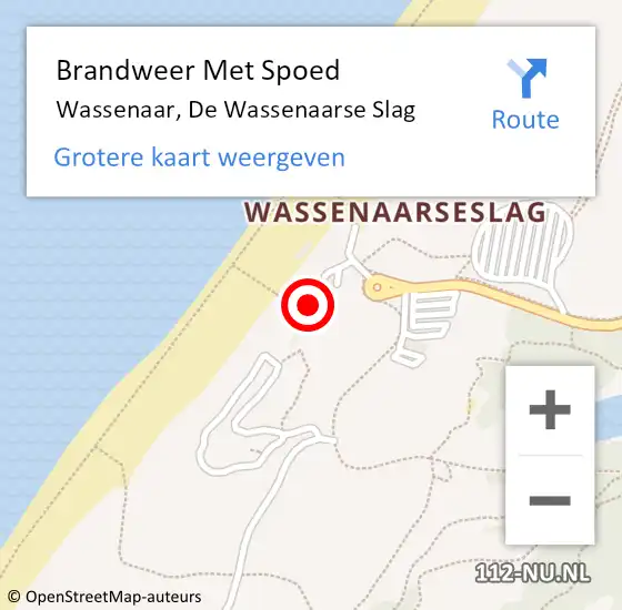 Locatie op kaart van de 112 melding: Brandweer Met Spoed Naar Wassenaar, De Wassenaarse Slag op 4 mei 2023 13:10