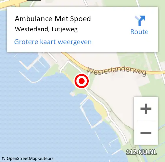 Locatie op kaart van de 112 melding: Ambulance Met Spoed Naar Westerland, Lutjeweg op 4 mei 2023 14:36