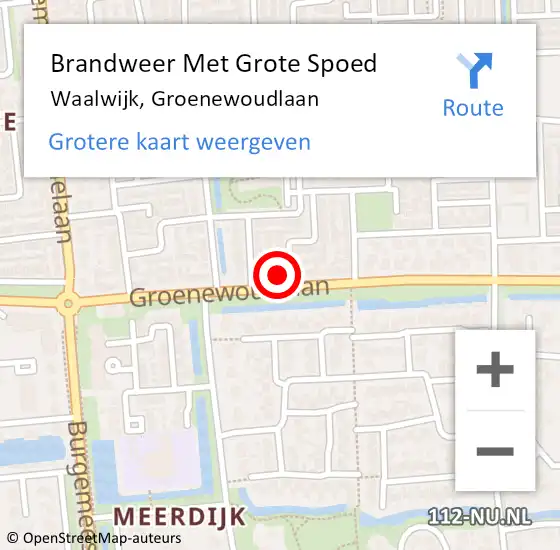 Locatie op kaart van de 112 melding: Brandweer Met Grote Spoed Naar Waalwijk, Groenewoudlaan op 4 mei 2023 15:06