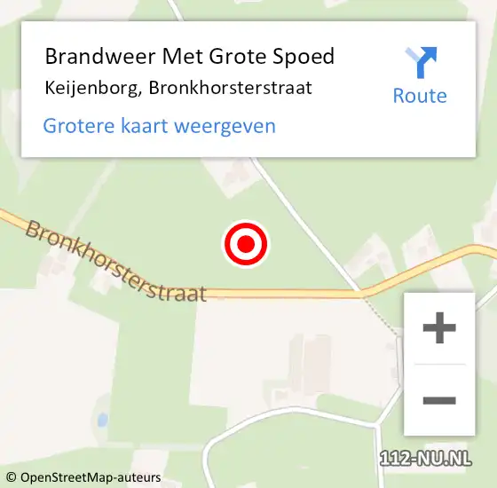 Locatie op kaart van de 112 melding: Brandweer Met Grote Spoed Naar Keijenborg, Bronkhorsterstraat op 4 mei 2023 15:22
