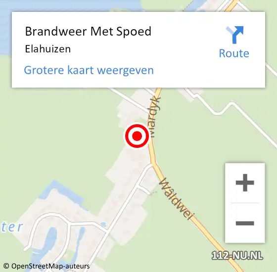 Locatie op kaart van de 112 melding: Brandweer Met Spoed Naar Elahuizen op 24 augustus 2014 11:56