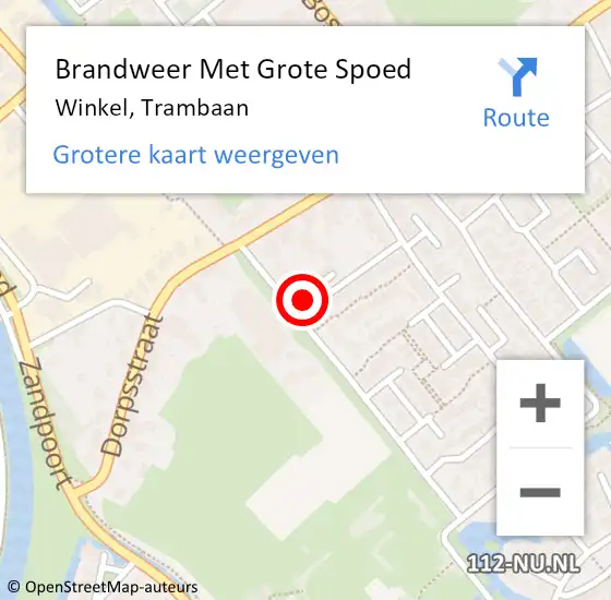 Locatie op kaart van de 112 melding: Brandweer Met Grote Spoed Naar Winkel, Trambaan op 4 mei 2023 15:35