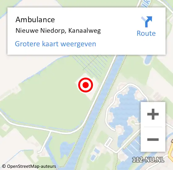 Locatie op kaart van de 112 melding: Ambulance Nieuwe Niedorp, Kanaalweg op 4 mei 2023 16:06