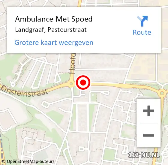 Locatie op kaart van de 112 melding: Ambulance Met Spoed Naar Landgraaf, Pasteurstraat op 24 augustus 2014 12:03