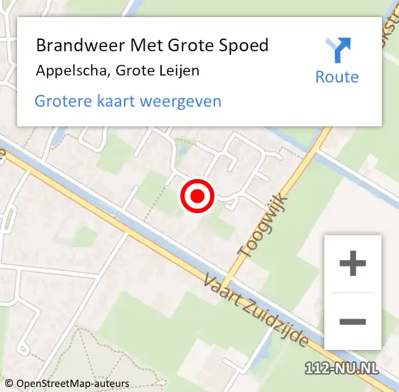 Locatie op kaart van de 112 melding: Brandweer Met Grote Spoed Naar Appelscha, Grote Leijen op 4 mei 2023 16:13