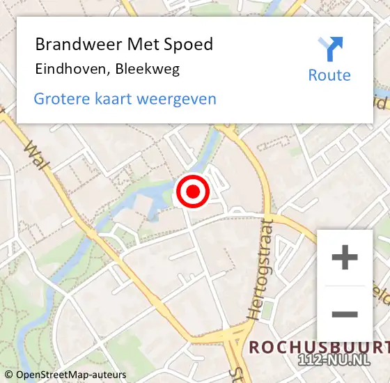 Locatie op kaart van de 112 melding: Brandweer Met Spoed Naar Eindhoven, Bleekweg op 4 mei 2023 17:05