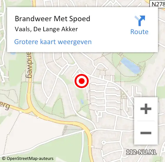 Locatie op kaart van de 112 melding: Brandweer Met Spoed Naar Vaals, De Lange Akker op 4 mei 2023 17:15