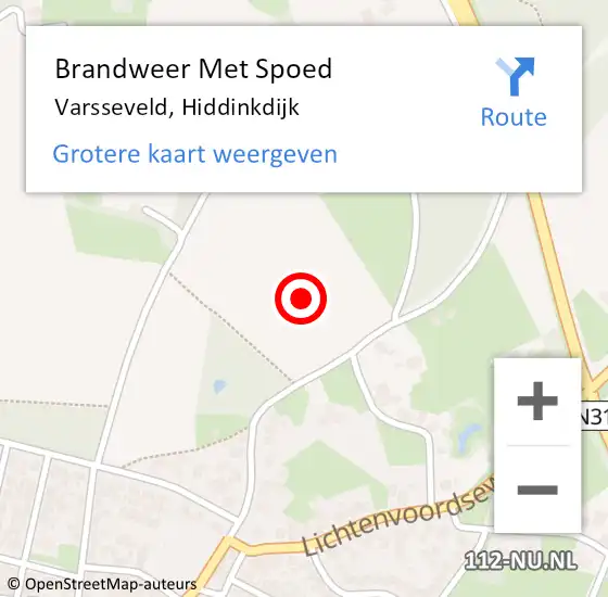 Locatie op kaart van de 112 melding: Brandweer Met Spoed Naar Varsseveld, Hiddinkdijk op 4 mei 2023 17:24