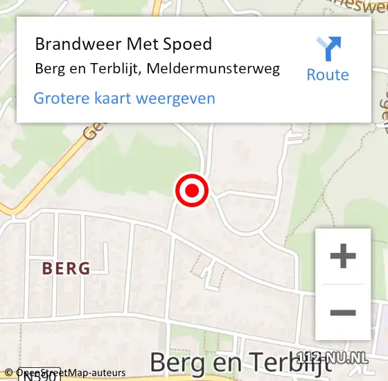 Locatie op kaart van de 112 melding: Brandweer Met Spoed Naar Berg en Terblijt, Meldermunsterweg op 4 mei 2023 18:01