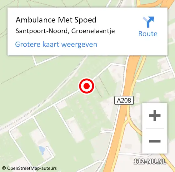 Locatie op kaart van de 112 melding: Ambulance Met Spoed Naar Santpoort-Noord, Groenelaantje op 4 mei 2023 18:26