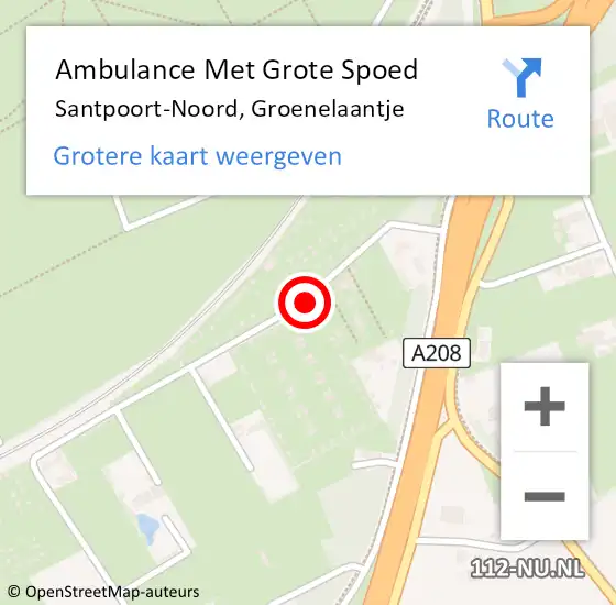 Locatie op kaart van de 112 melding: Ambulance Met Grote Spoed Naar Santpoort-Noord, Groenelaantje op 4 mei 2023 18:30