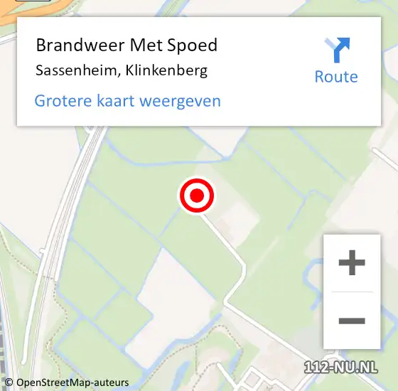 Locatie op kaart van de 112 melding: Brandweer Met Spoed Naar Sassenheim, Klinkenberg op 4 mei 2023 18:32