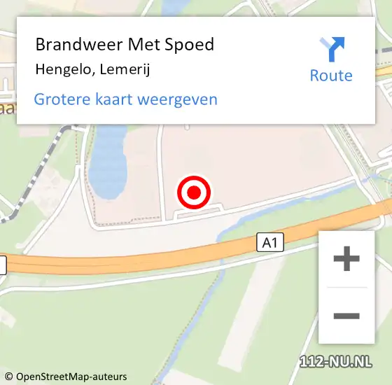 Locatie op kaart van de 112 melding: Brandweer Met Spoed Naar Hengelo, Lemerij op 4 mei 2023 18:52