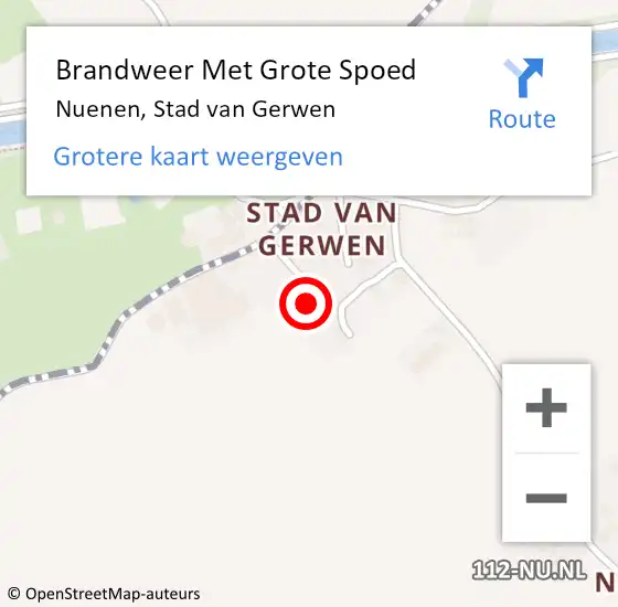 Locatie op kaart van de 112 melding: Brandweer Met Grote Spoed Naar Nuenen, Stad van Gerwen op 4 mei 2023 19:26