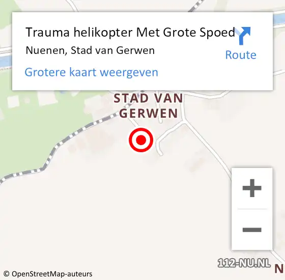 Locatie op kaart van de 112 melding: Trauma helikopter Met Grote Spoed Naar Nuenen, Stad van Gerwen op 4 mei 2023 19:28