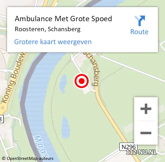 Locatie op kaart van de 112 melding: Ambulance Met Grote Spoed Naar Roosteren, Schansberg op 4 mei 2023 19:56