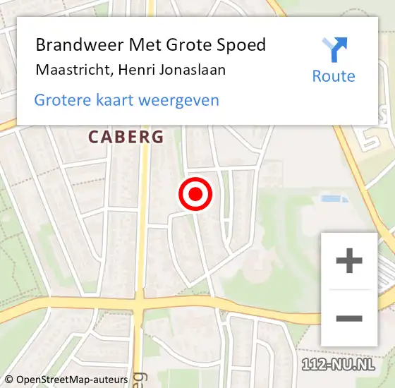 Locatie op kaart van de 112 melding: Brandweer Met Grote Spoed Naar Maastricht, Henri Jonaslaan op 4 mei 2023 20:18