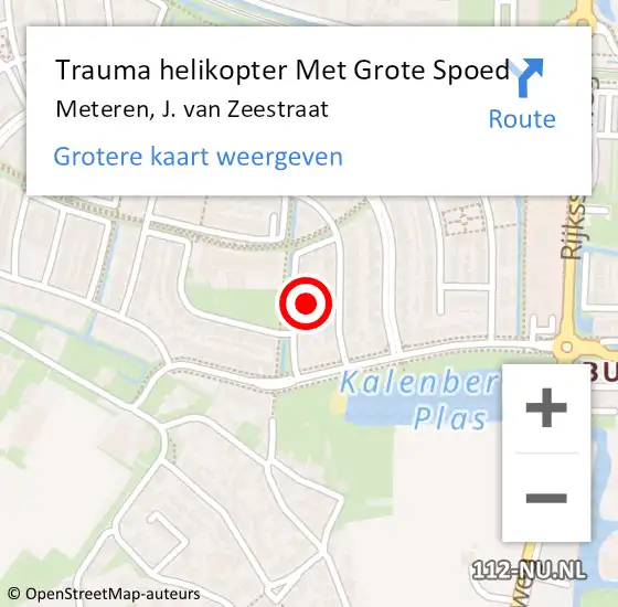 Locatie op kaart van de 112 melding: Trauma helikopter Met Grote Spoed Naar Meteren, J. van Zeestraat op 4 mei 2023 21:09