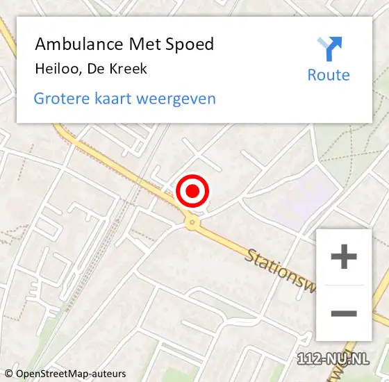 Locatie op kaart van de 112 melding: Ambulance Met Spoed Naar Heiloo, De Kreek op 4 mei 2023 21:20