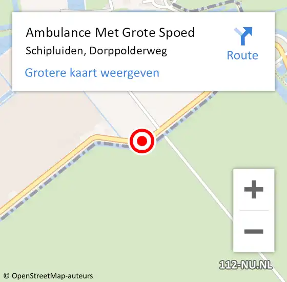 Locatie op kaart van de 112 melding: Ambulance Met Grote Spoed Naar Schipluiden, Dorppolderweg op 12 oktober 2013 14:12