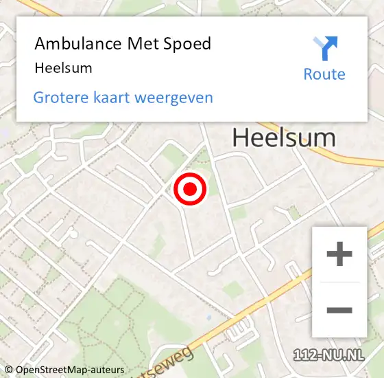 Locatie op kaart van de 112 melding: Ambulance Met Spoed Naar Heelsum op 4 mei 2023 22:10