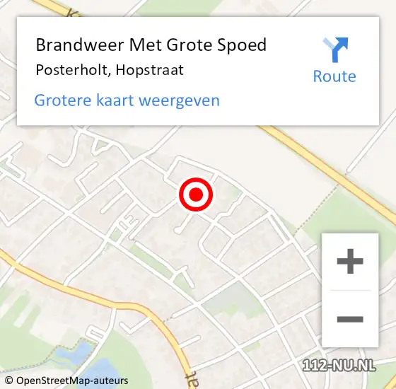 Locatie op kaart van de 112 melding: Brandweer Met Grote Spoed Naar Posterholt, Hopstraat op 4 mei 2023 23:38