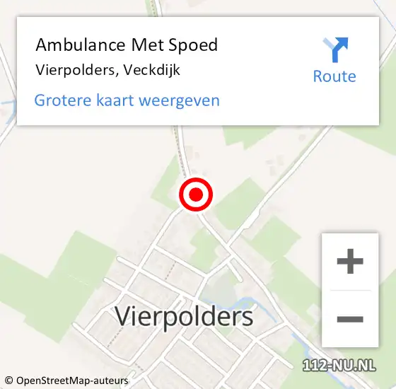 Locatie op kaart van de 112 melding: Ambulance Met Spoed Naar Vierpolders, Veckdijk op 5 mei 2023 01:09