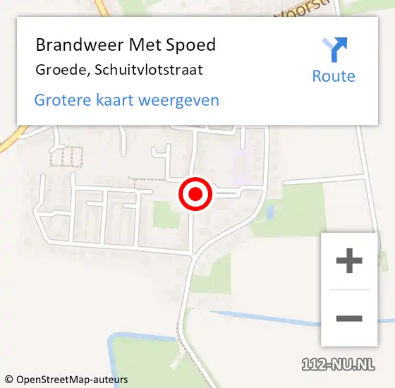 Locatie op kaart van de 112 melding: Brandweer Met Spoed Naar Groede, Schuitvlotstraat op 5 mei 2023 01:14