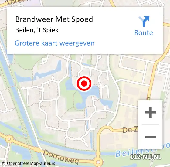 Locatie op kaart van de 112 melding: Brandweer Met Spoed Naar Beilen, 't Spiek op 5 mei 2023 01:23