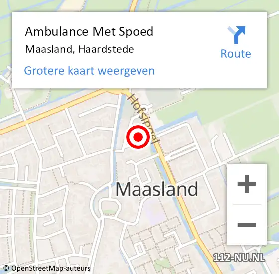 Locatie op kaart van de 112 melding: Ambulance Met Spoed Naar Maasland, Haardstede op 24 augustus 2014 13:00