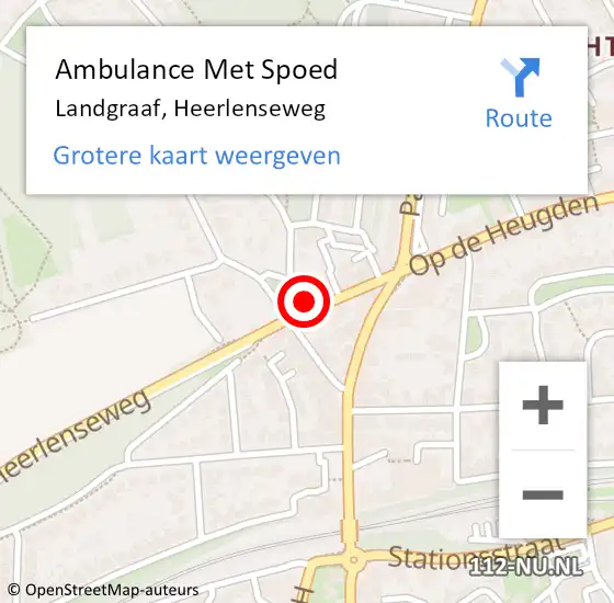 Locatie op kaart van de 112 melding: Ambulance Met Spoed Naar Landgraaf, Heerlenseweg op 24 augustus 2014 13:11