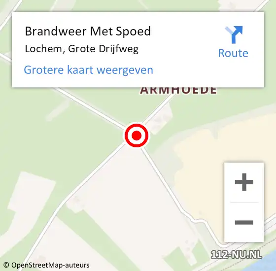 Locatie op kaart van de 112 melding: Brandweer Met Spoed Naar Lochem, Grote Drijfweg op 5 mei 2023 09:10