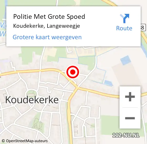 Locatie op kaart van de 112 melding: Politie Met Grote Spoed Naar Koudekerke, Langeweegje op 5 mei 2023 09:38