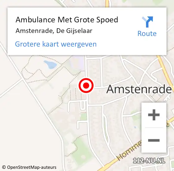 Locatie op kaart van de 112 melding: Ambulance Met Grote Spoed Naar Amstenrade, De Gijselaar op 24 augustus 2014 13:22