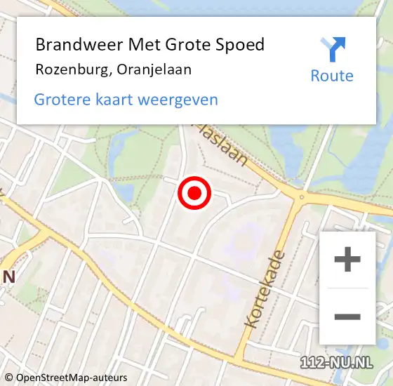 Locatie op kaart van de 112 melding: Brandweer Met Grote Spoed Naar Rozenburg, Oranjelaan op 5 mei 2023 10:56