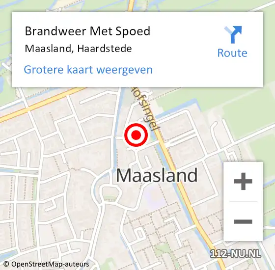 Locatie op kaart van de 112 melding: Brandweer Met Spoed Naar Maasland, Haardstede op 24 augustus 2014 13:34