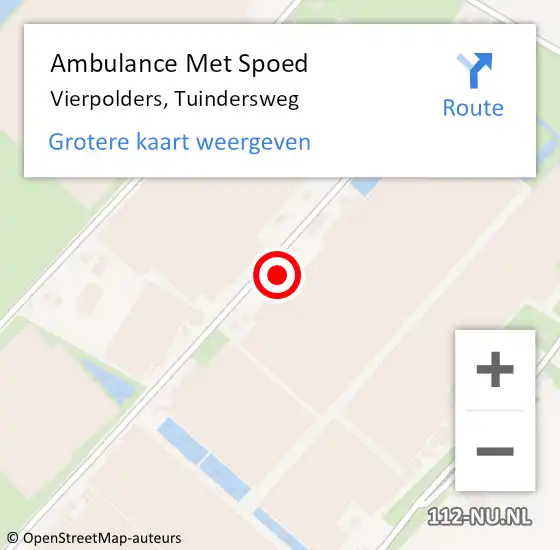 Locatie op kaart van de 112 melding: Ambulance Met Spoed Naar Vierpolders, Tuindersweg op 5 mei 2023 11:24