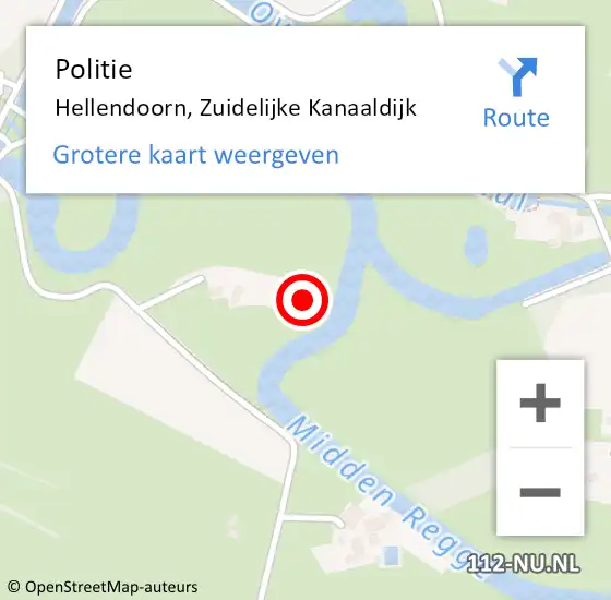 Locatie op kaart van de 112 melding: Politie Hellendoorn, Zuidelijke Kanaaldijk op 5 mei 2023 11:47