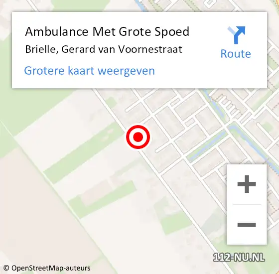 Locatie op kaart van de 112 melding: Ambulance Met Grote Spoed Naar Brielle, Gerard van Voornestraat op 5 mei 2023 12:38