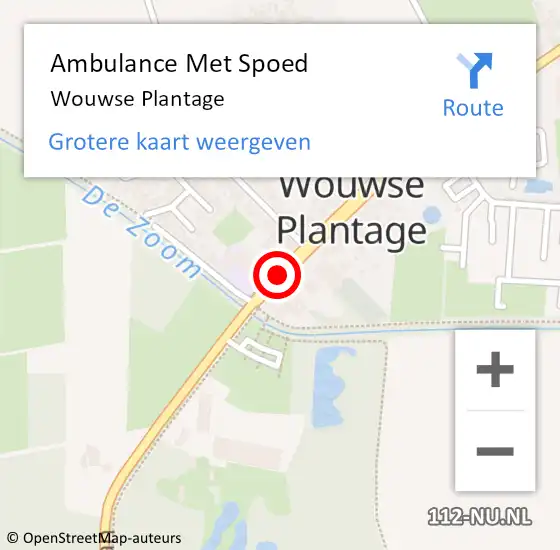 Locatie op kaart van de 112 melding: Ambulance Met Spoed Naar Wouwse Plantage op 5 mei 2023 12:51