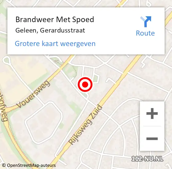 Locatie op kaart van de 112 melding: Brandweer Met Spoed Naar Geleen, Gerardusstraat op 5 mei 2023 14:18