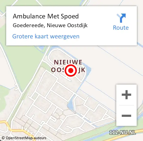 Locatie op kaart van de 112 melding: Ambulance Met Spoed Naar Goedereede, Nieuwe Oostdijk op 5 mei 2023 14:50