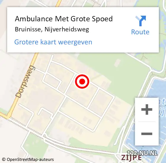 Locatie op kaart van de 112 melding: Ambulance Met Grote Spoed Naar Bruinisse, Nijverheidsweg op 5 mei 2023 15:10