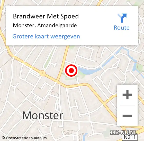 Locatie op kaart van de 112 melding: Brandweer Met Spoed Naar Monster, Amandelgaarde op 5 mei 2023 15:55