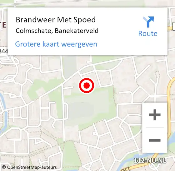 Locatie op kaart van de 112 melding: Brandweer Met Spoed Naar Colmschate, Banekaterveld op 24 augustus 2014 14:13